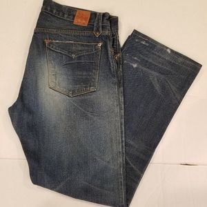 RRL Double Ralph Lauren Selvedge Denim Jean 36x32 Men Distressed Slim Boot Miner